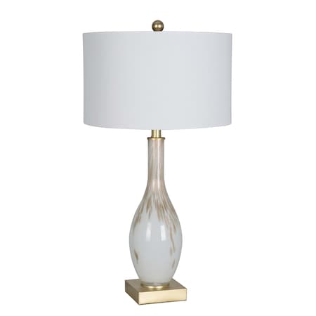 LampsPerSe LPS-311 Table Lamp, White with Gold Glitter Art